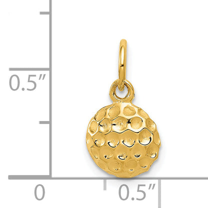 14K Yellow Gold Golf Ball Charm