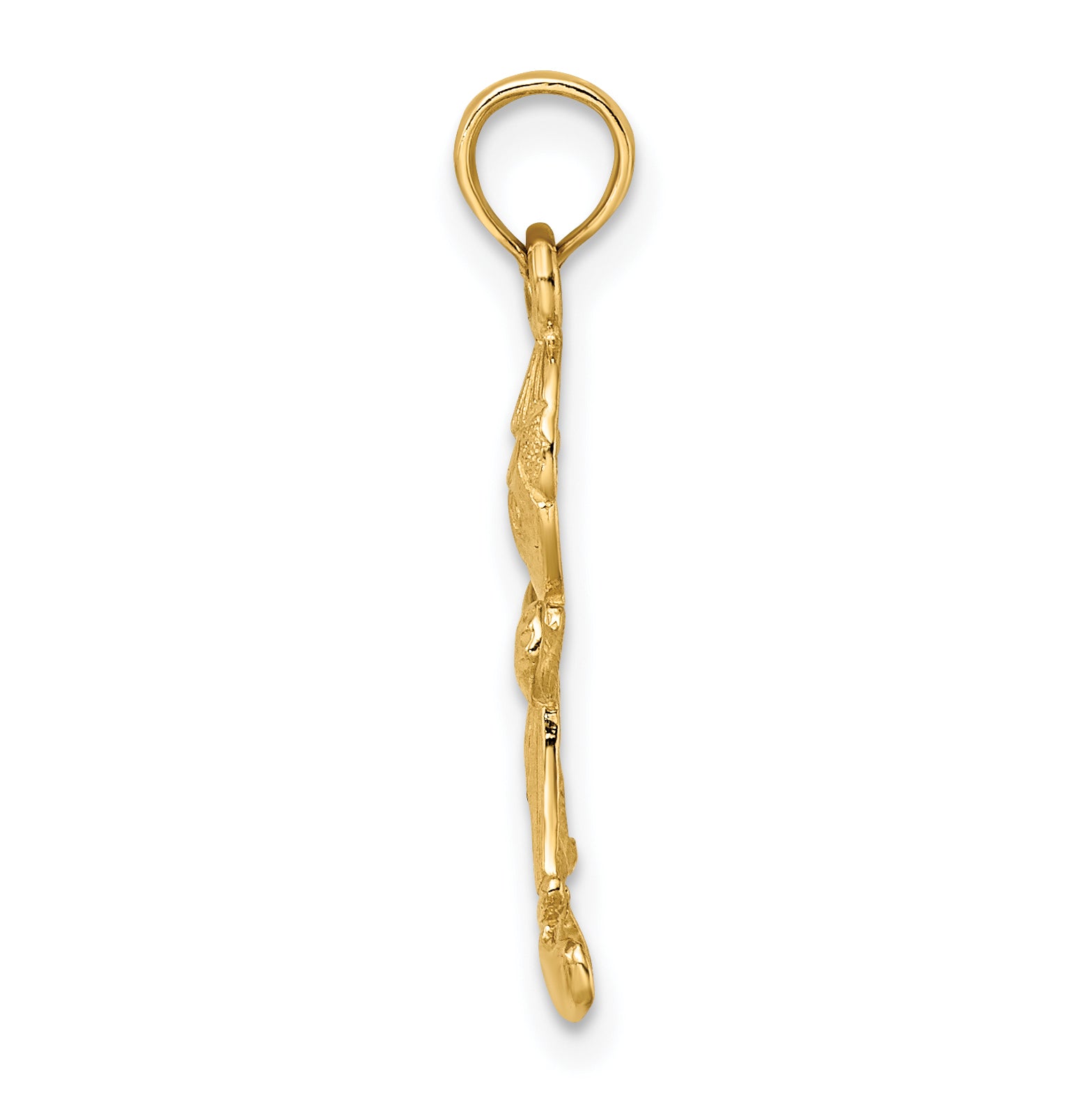 14K Yellow Gold Playful Boy W/Cut Out Buttons Charm