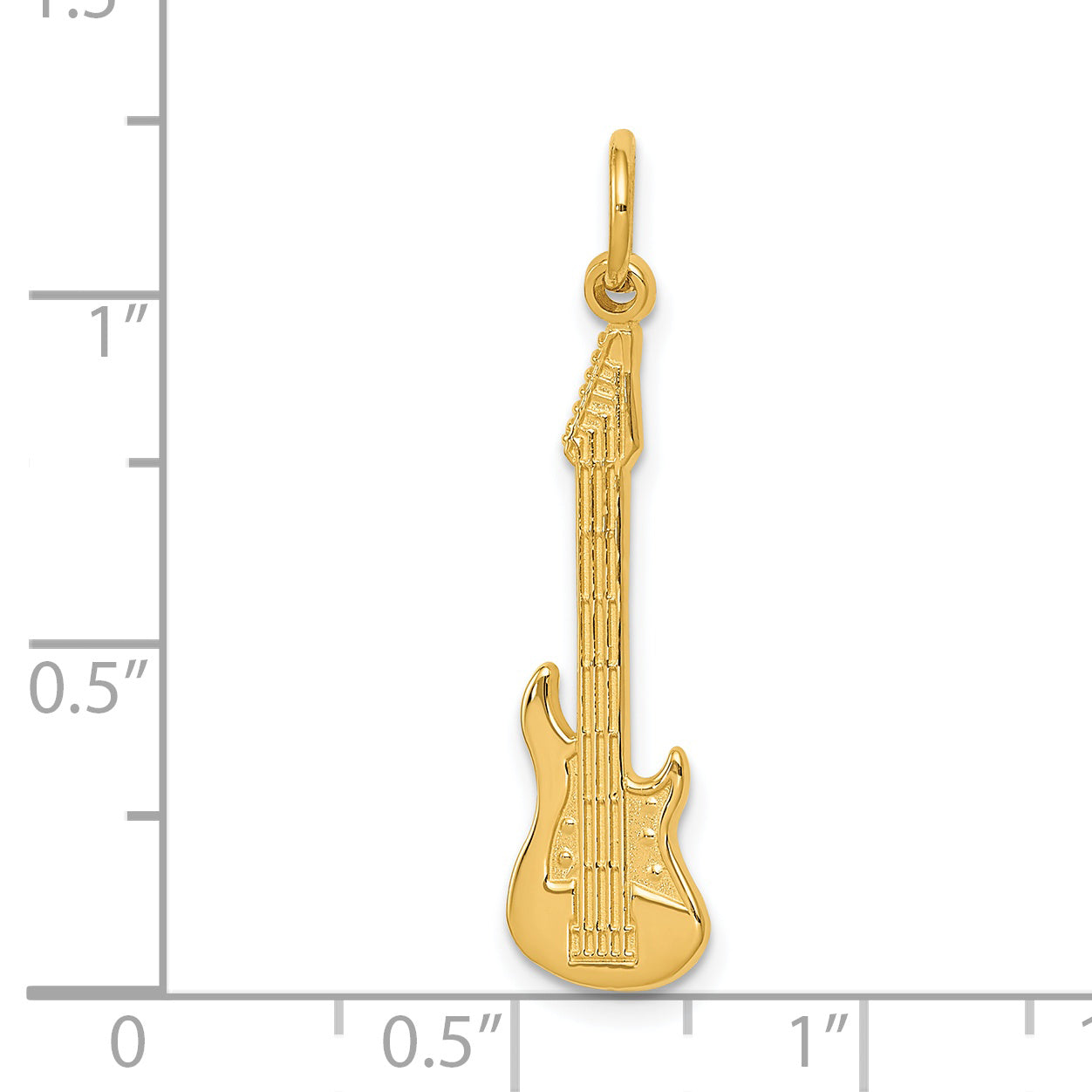 14K Yellow Gold Guitar Charm