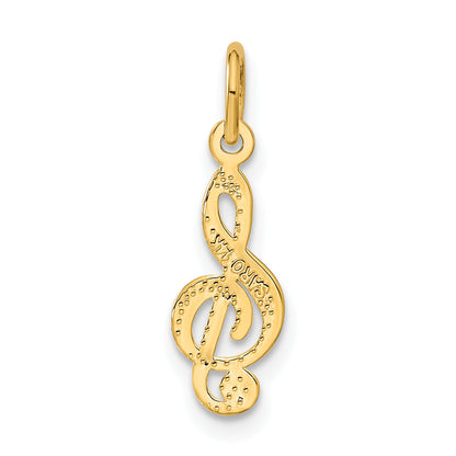 14K Yellow Gold Treble Clef Charm