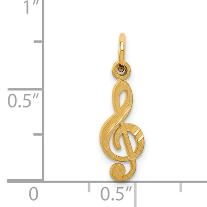 14K Yellow Gold Treble Clef Charm