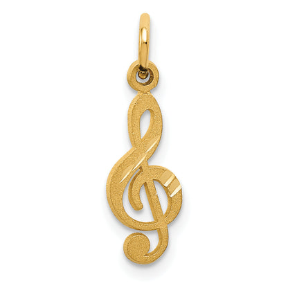 14K Yellow Gold Treble Clef Charm