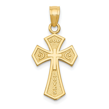 14K Yellow Gold Reversible Passion Cross Pendant