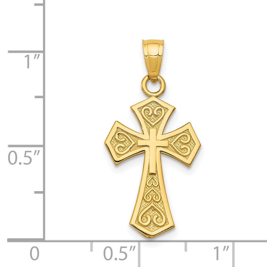 14K Yellow Gold Reversible Passion Cross Pendant