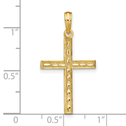 14K Yellow Gold Reversible Faith Hope Love Cross Pendant