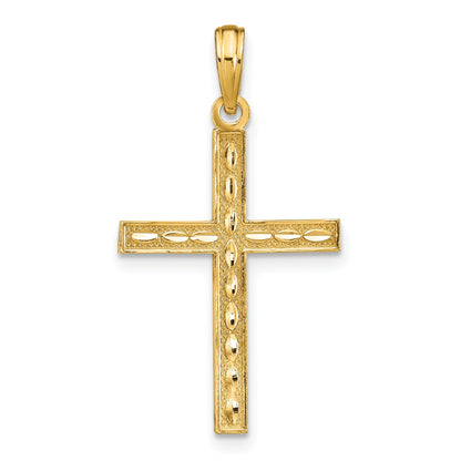 14K Yellow Gold Reversible Faith Hope Love Cross Pendant