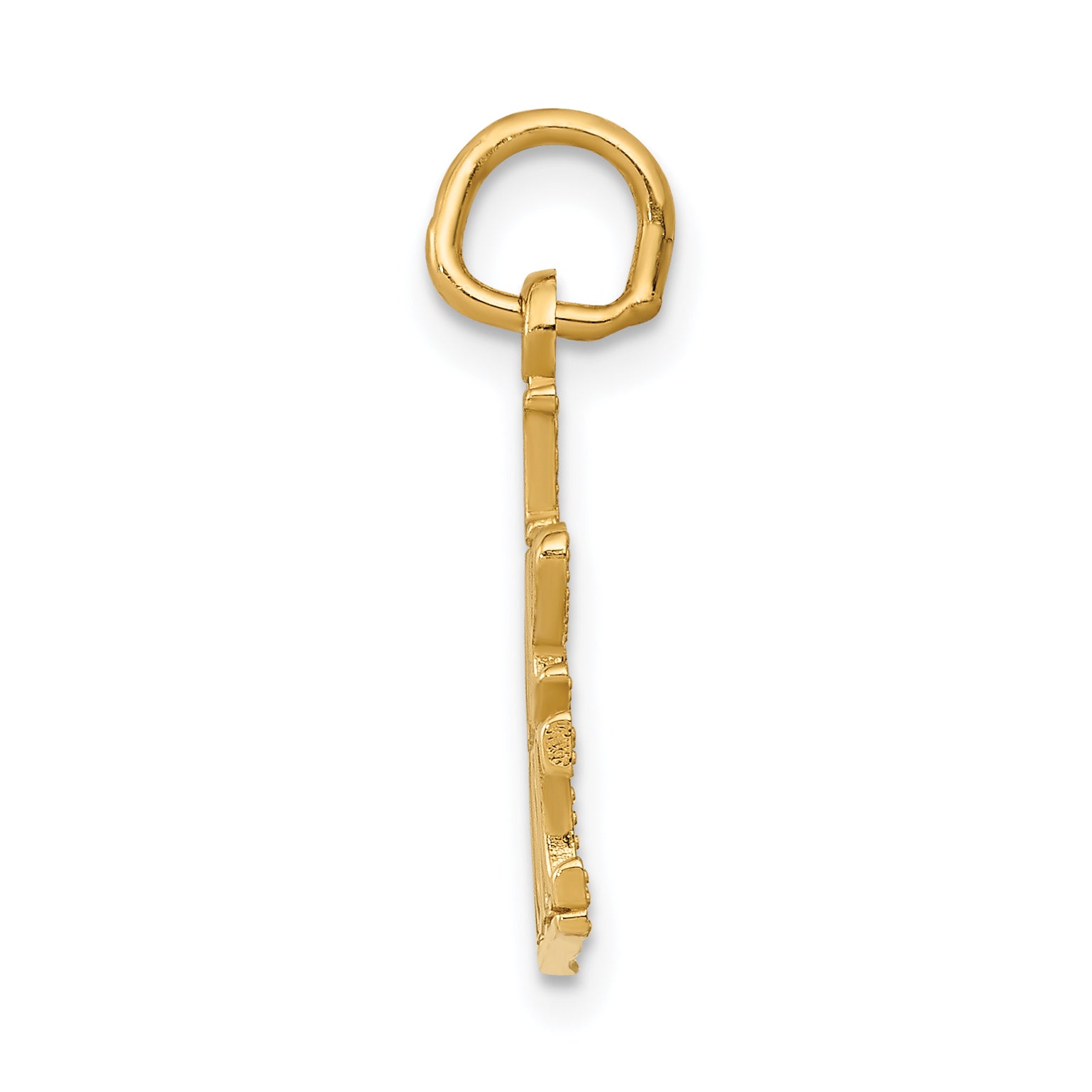 14K Yellow Gold I Love Music Charm