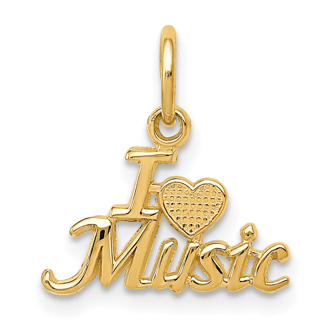 14K Yellow Gold I Heart Music Charm