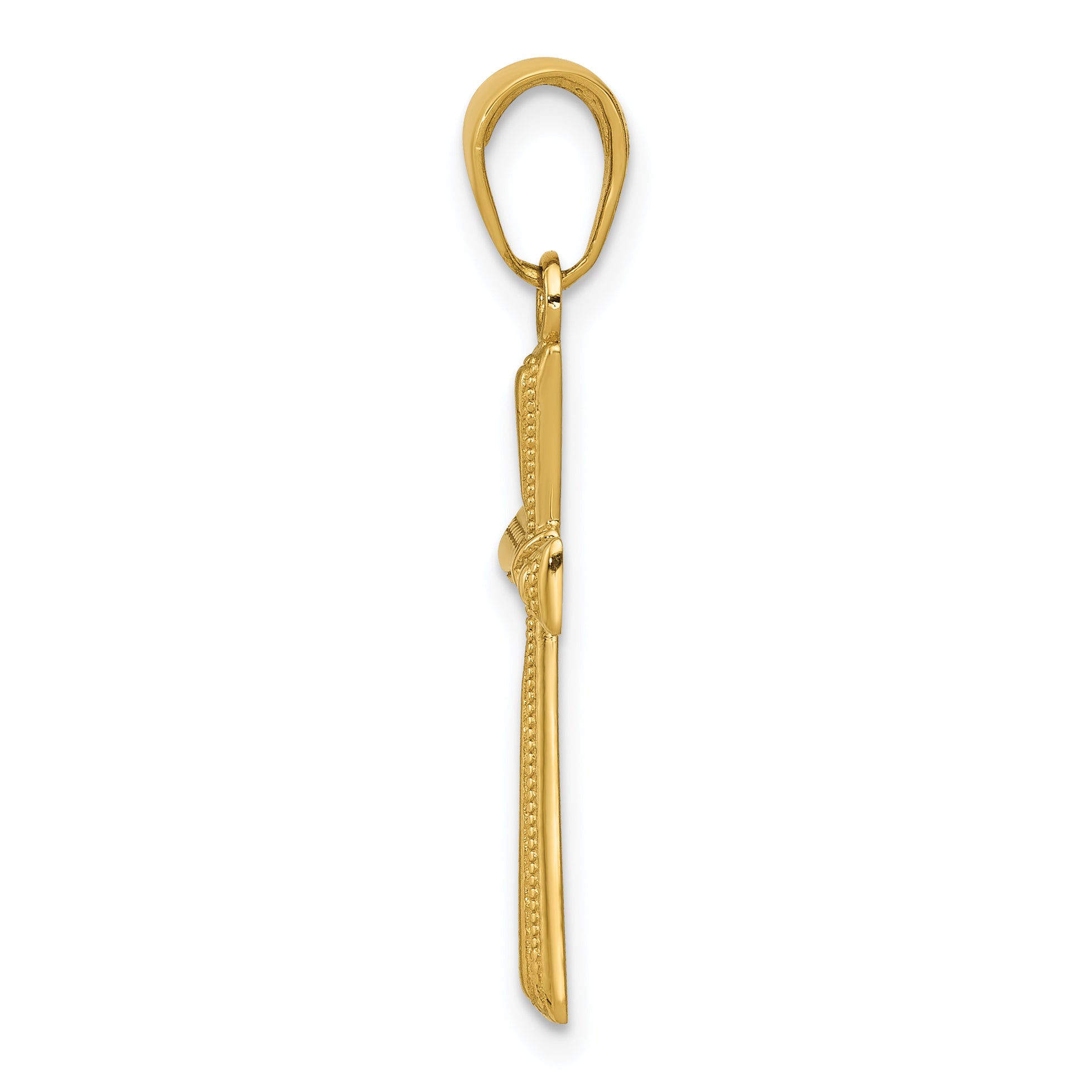 14K Yellow Gold Diamond-Cut X Cross Pendant