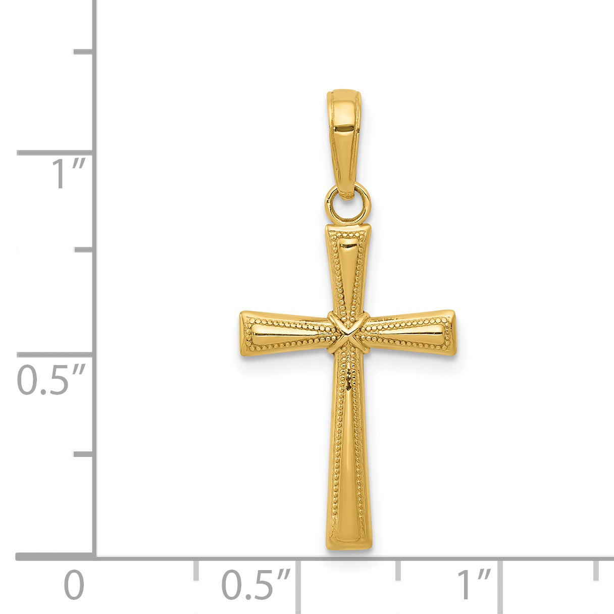 14K Yellow Gold Diamond-Cut X Cross Pendant