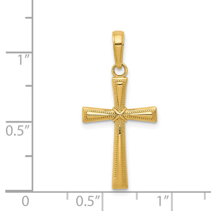 14K Yellow Gold Diamond-Cut X Cross Pendant