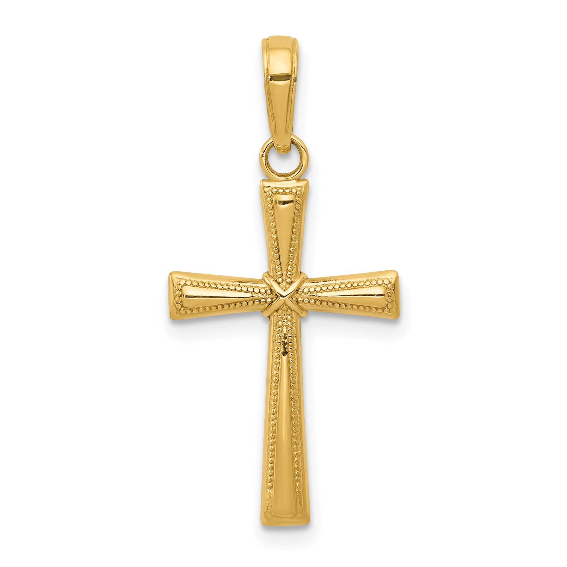 14K Yellow Gold Diamond-Cut X Cross Pendant