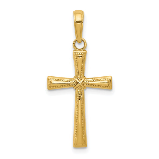14K Yellow Gold Diamond-Cut X Cross Pendant