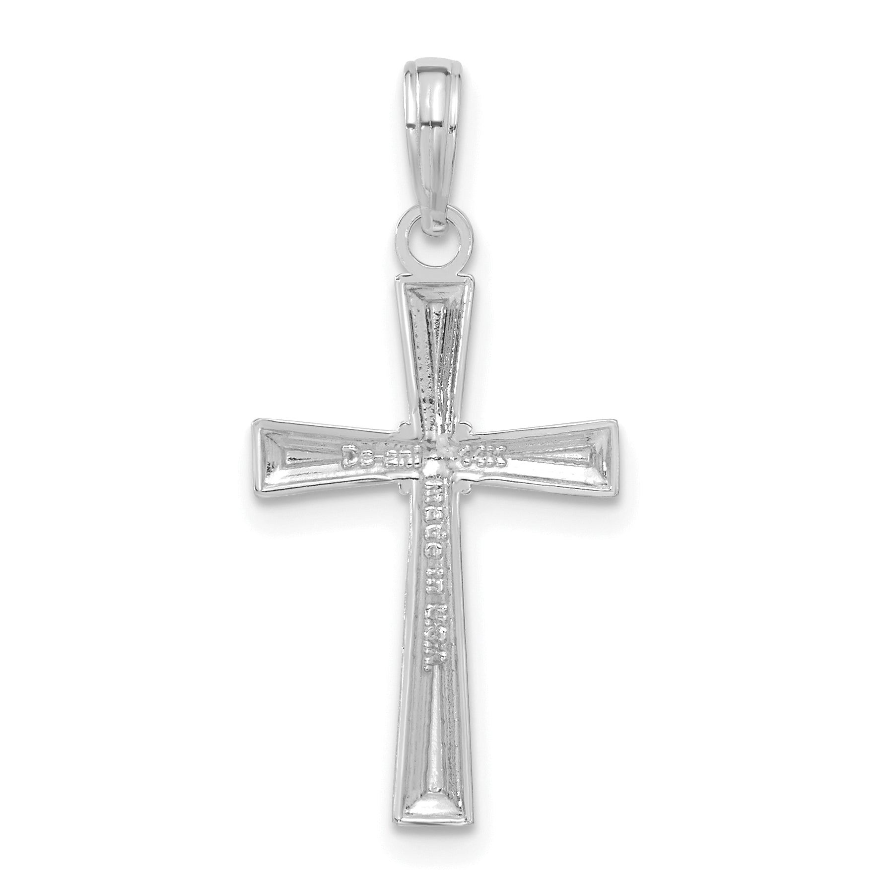 14K White Gold Diamond-Cut X Cross Pendant