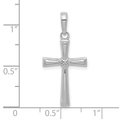 14K White Gold Diamond-Cut X Cross Pendant