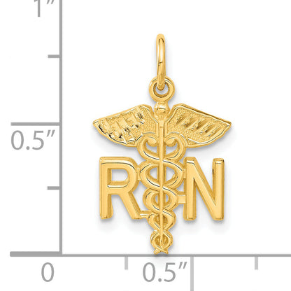 14K Yellow Gold Rn Nurse Charm