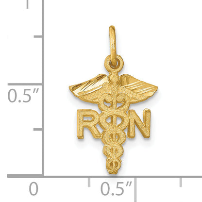 14K Yellow Gold Rn Nurse Charm