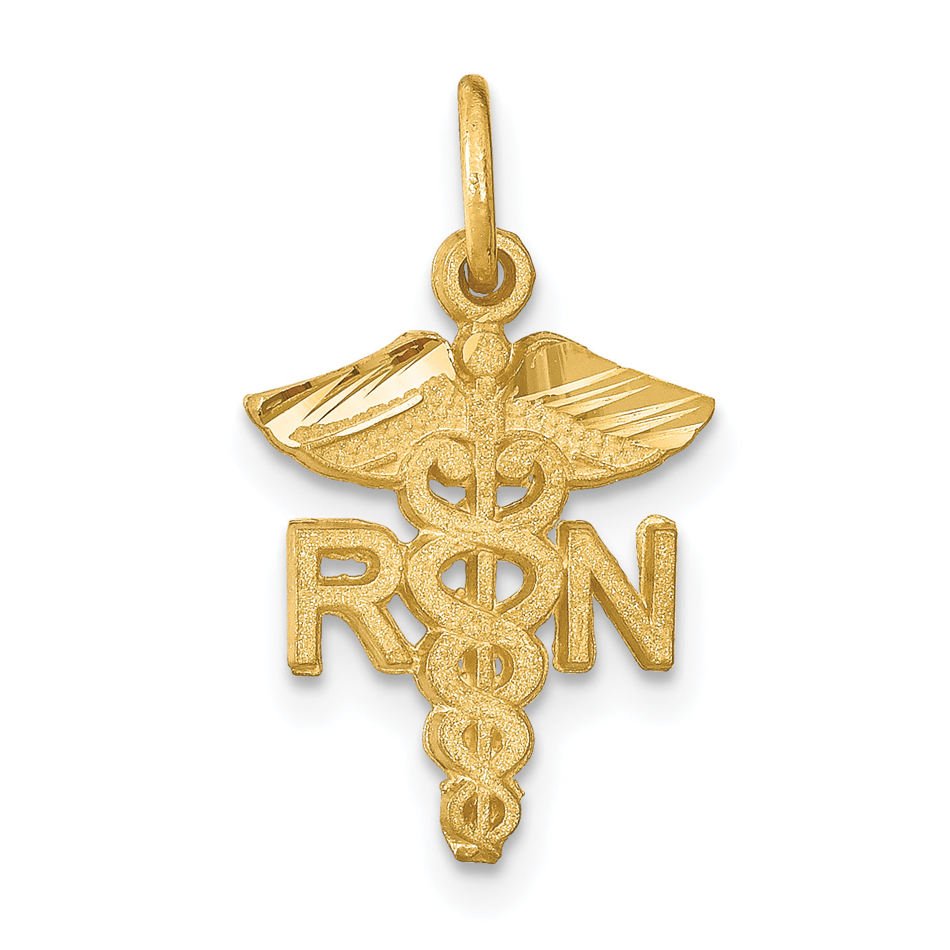 14K Yellow Gold Rn Nurse Charm