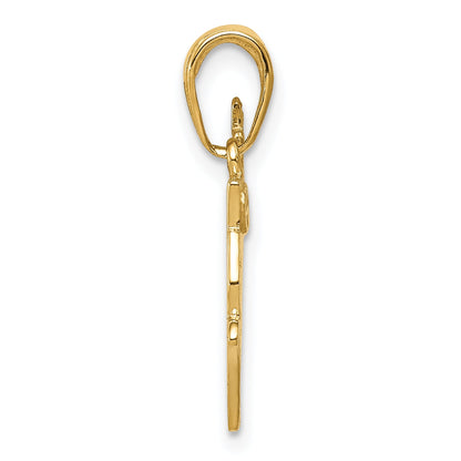 14K Yellow Gold Bible, Praying Hands, And Cross Pendant