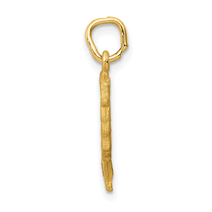 14K Yellow Gold Satin Front / Polished Back Nefertiti Charm