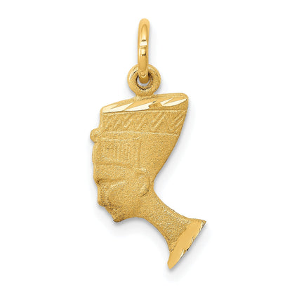 14K Yellow Gold Satin Front / Polished Back Nefertiti Charm