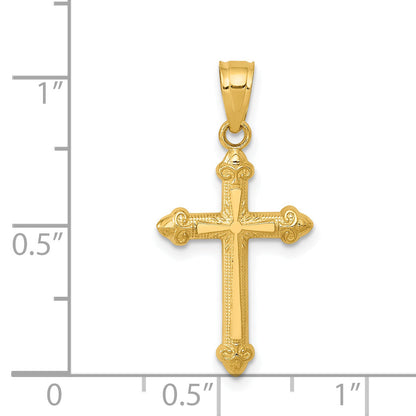 14K Yellow Gold Passion Cross Pendant