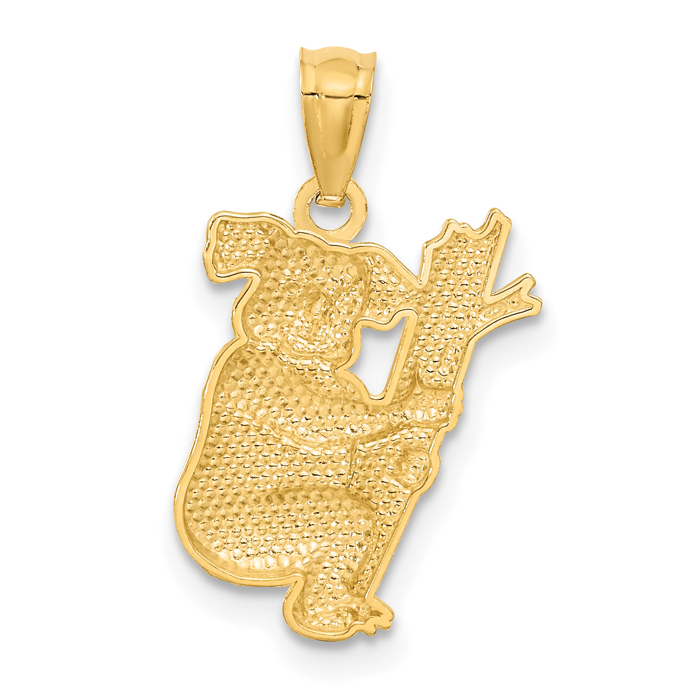 14K Yellow Gold Textured Koala Pendant