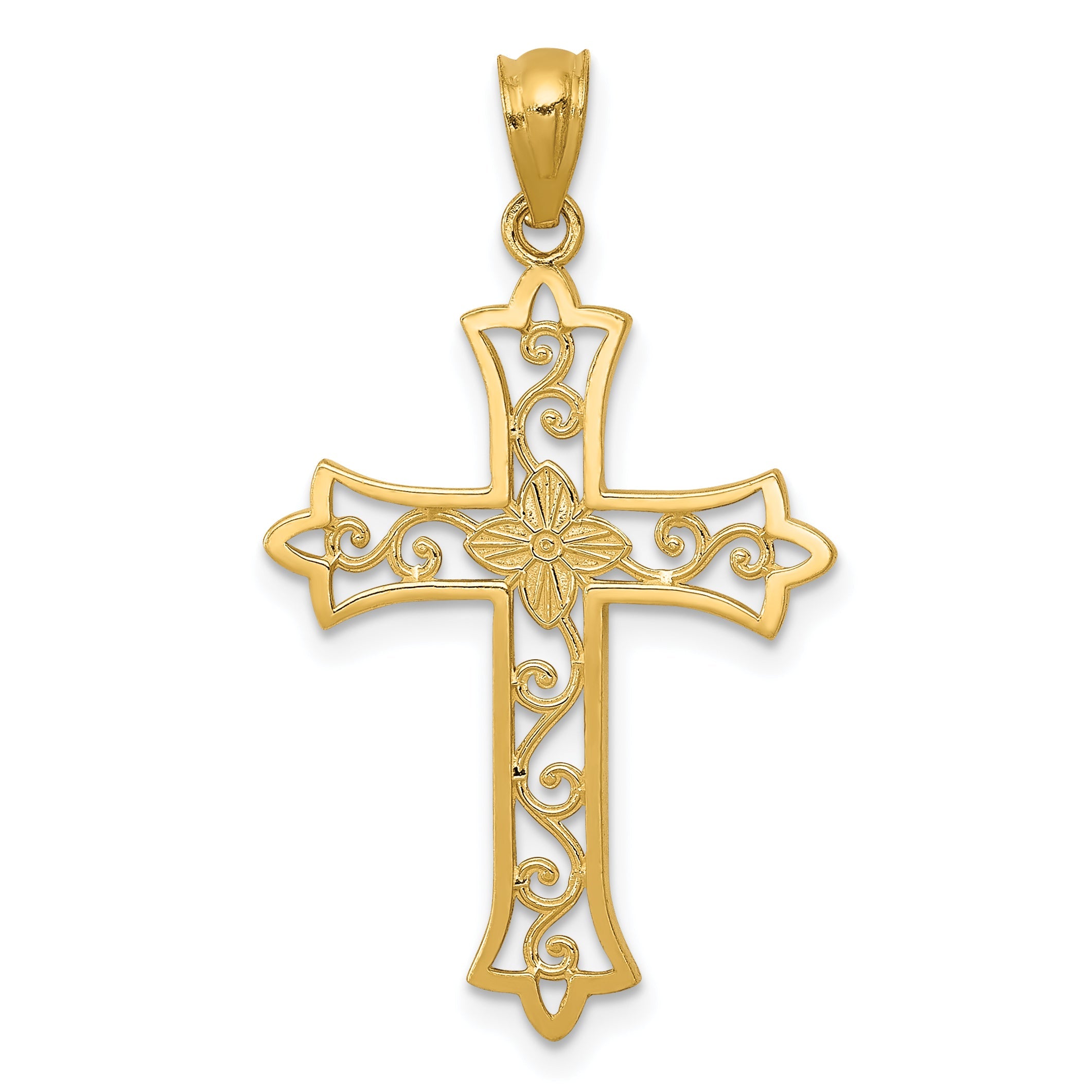 14K Yellow Gold Cross Pendant
