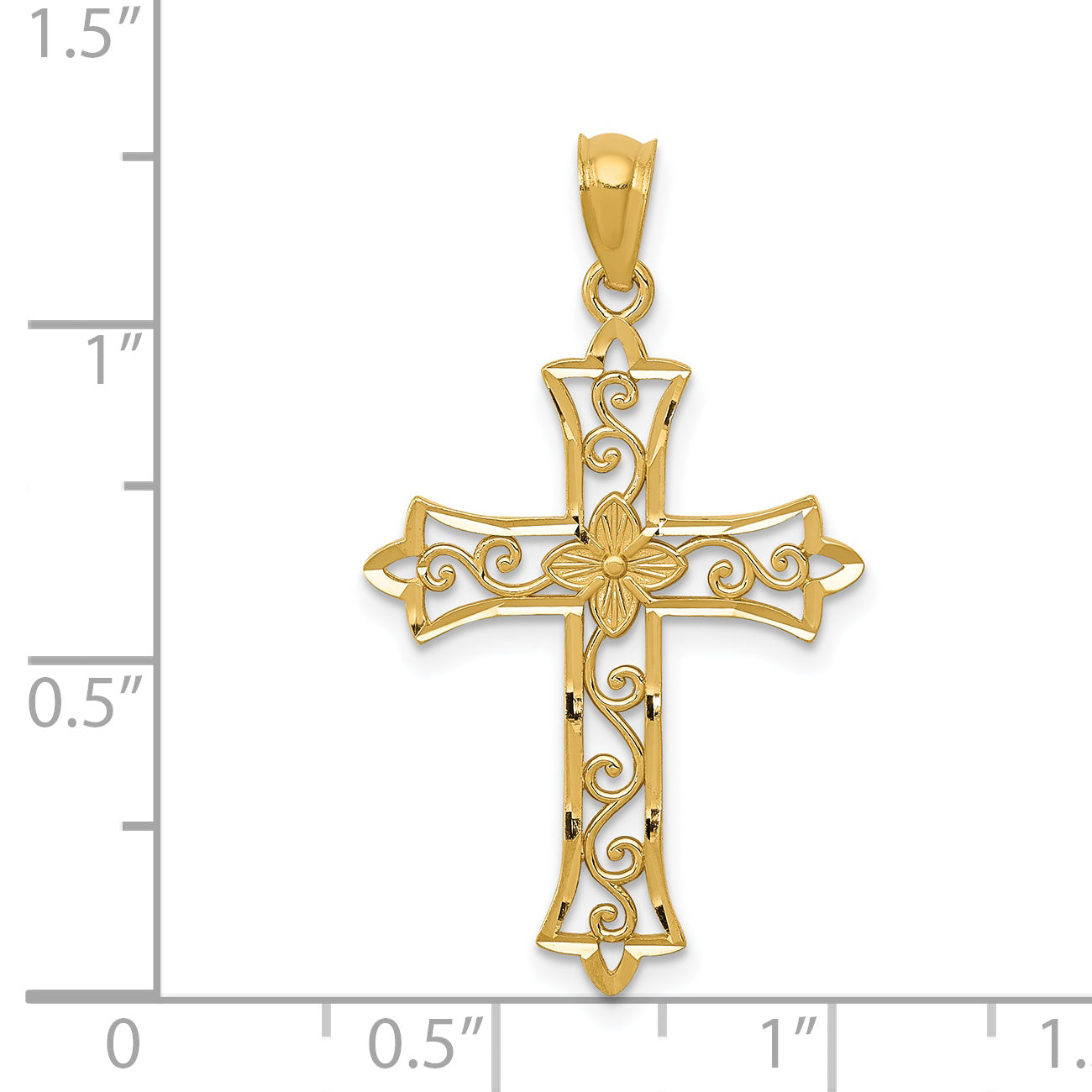 14K Yellow Gold Cross Pendant