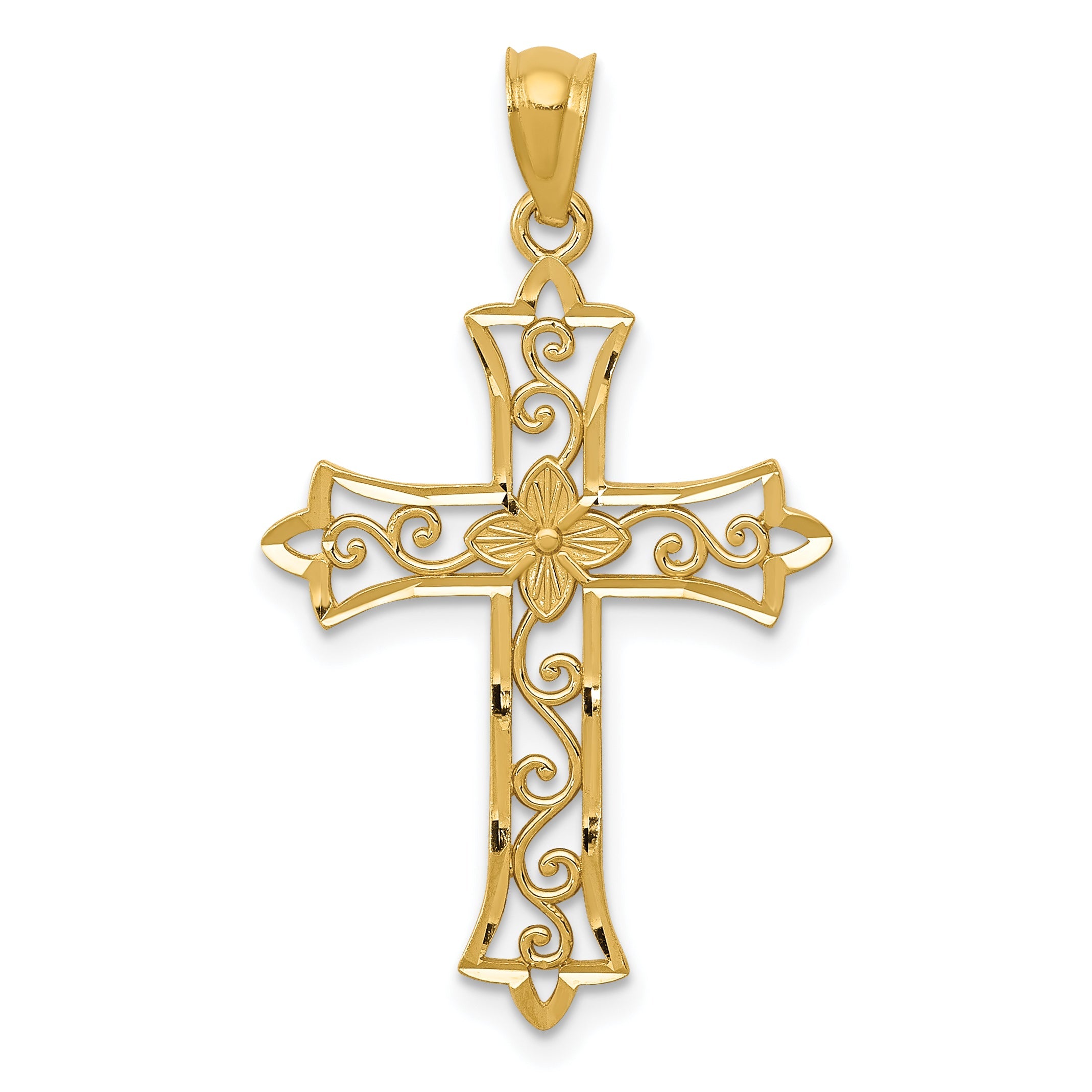 14K Yellow Gold Cross Pendant