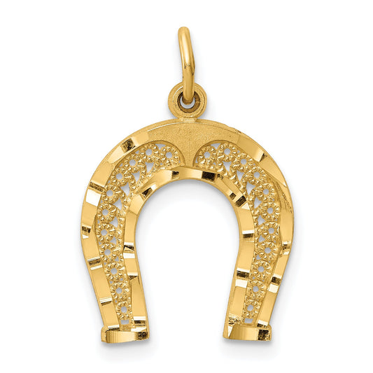 14K Yellow Gold Horseshoe Charm