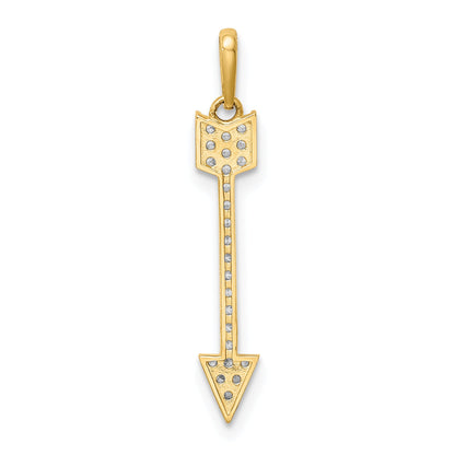 14K Yellow Gold Arrow Cz Pendant