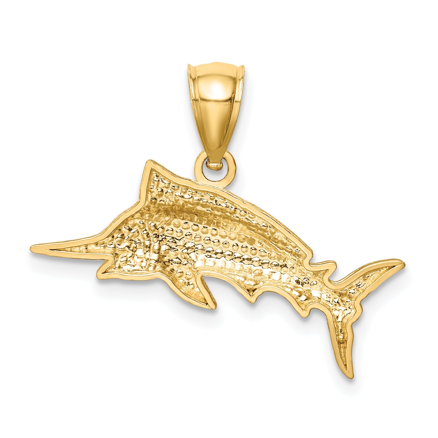 14K Yellow Gold D/C Marlin Pendant