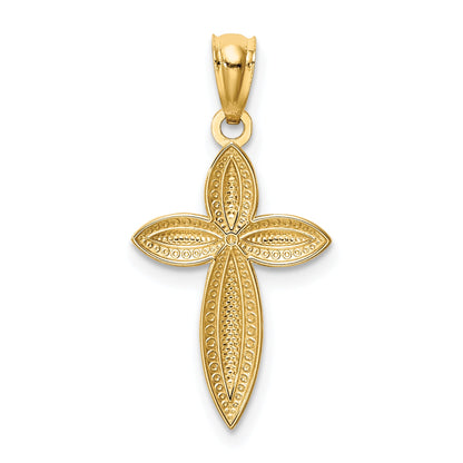 14K Yellow & Rhodium White Passion Cross Pendant