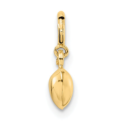 14K Yellow Gold Polished Heart W/ Spring Ring Clasp Charm