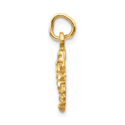 14K Yellow Gold Satin Diamond-Cut Scorpio Zodiac Charm