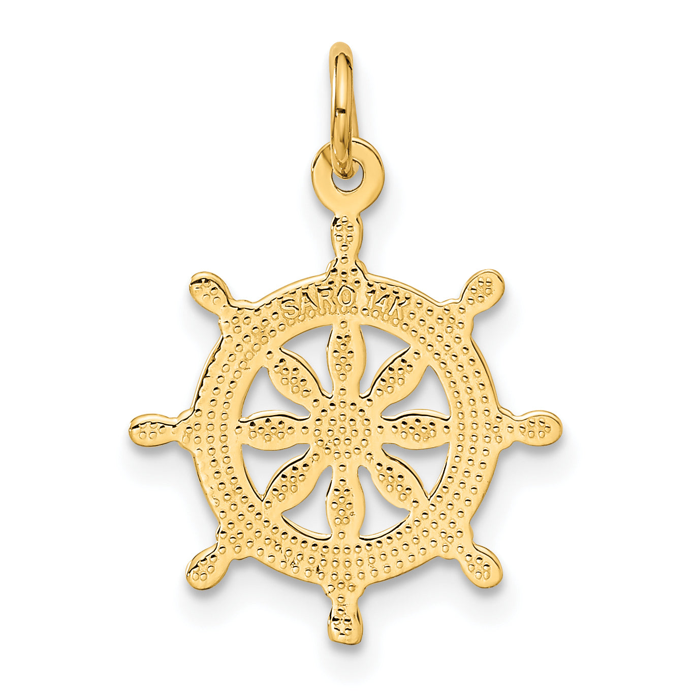14K Yellow Gold Ships Wheel Charm