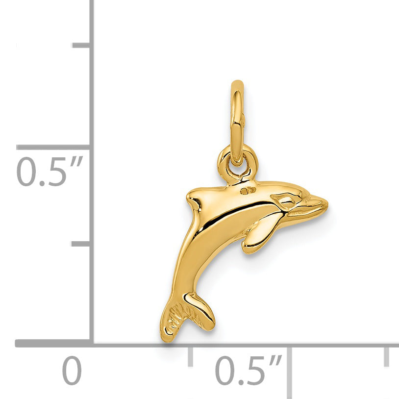 14K Yellow Gold Dolphin Pendant