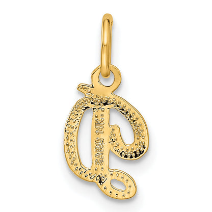 14K Yellow Gold 14Ky Script Letter D Initial Charm