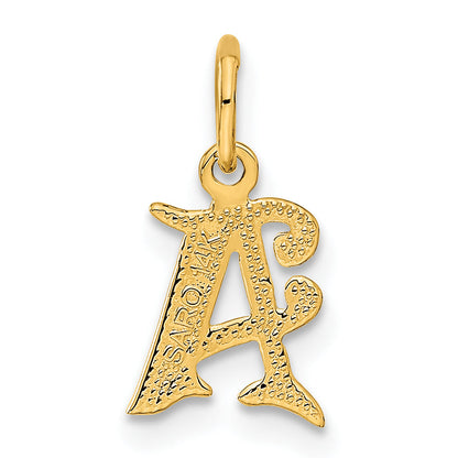 14K Yellow Gold Letter A Initial Charm