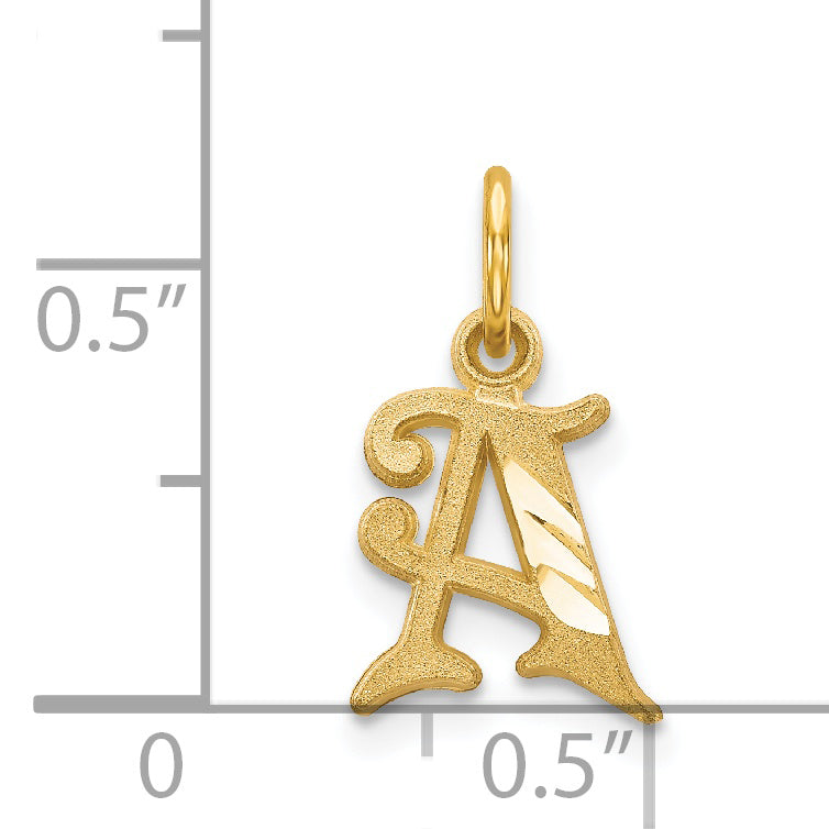 14K Yellow Gold Letter A Initial Charm