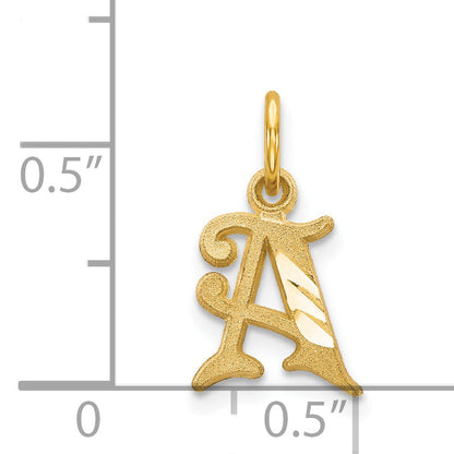 14K Yellow Gold Letter A Initial Charm