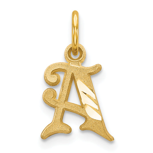 14K Yellow Gold Letter A Initial Charm
