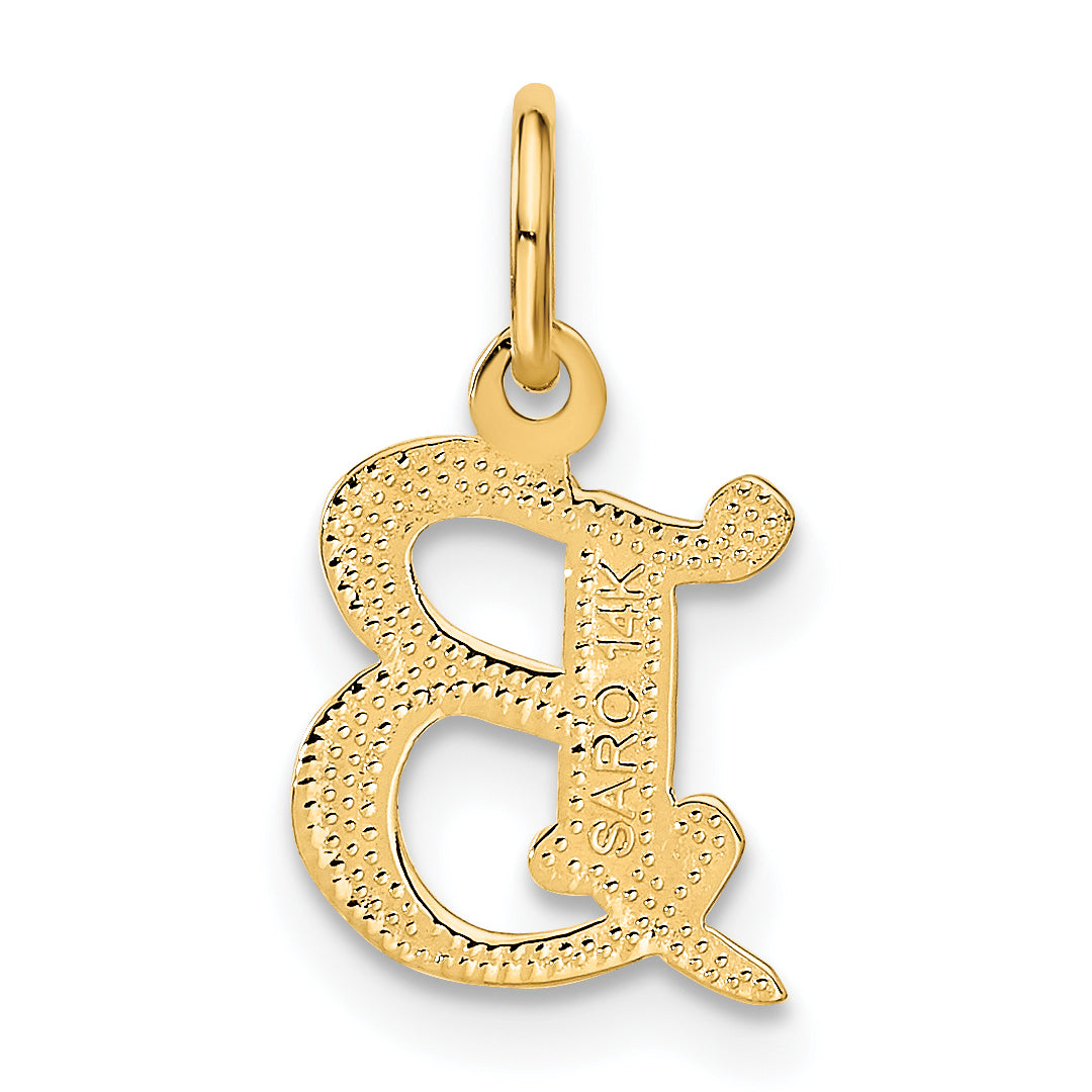 14K Yellow Gold Letter B Initial Charm