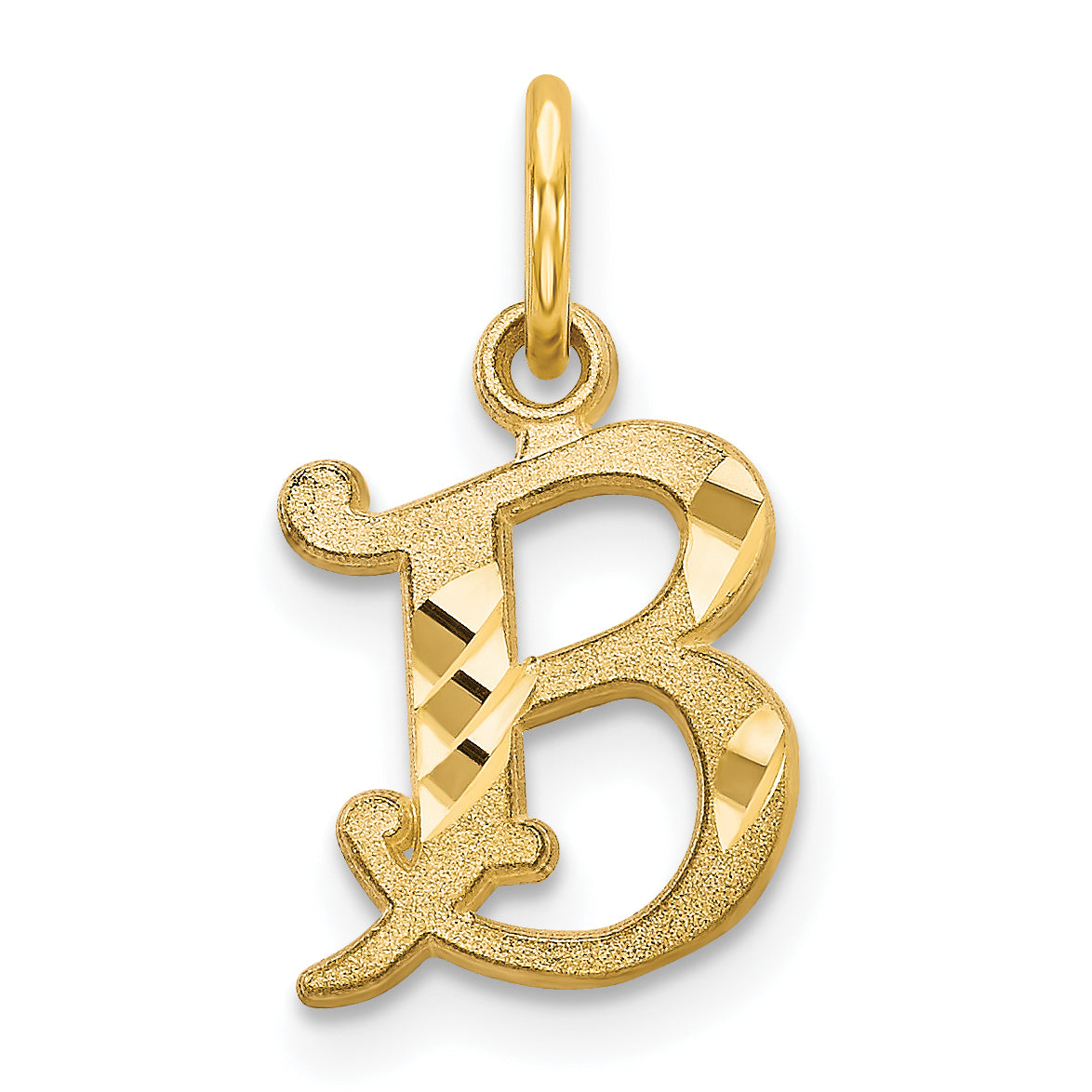 14K Yellow Gold Letter B Initial Charm