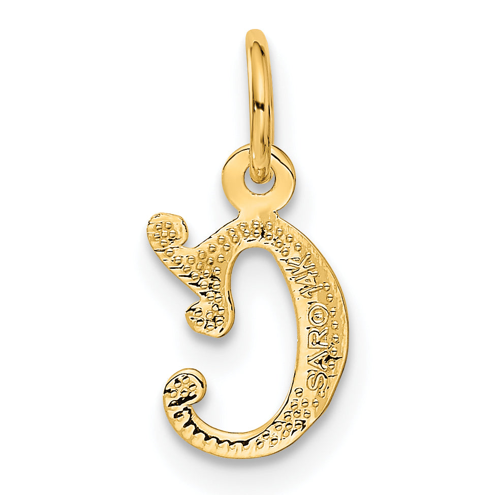14K Yellow Gold Letter C Initial Charm