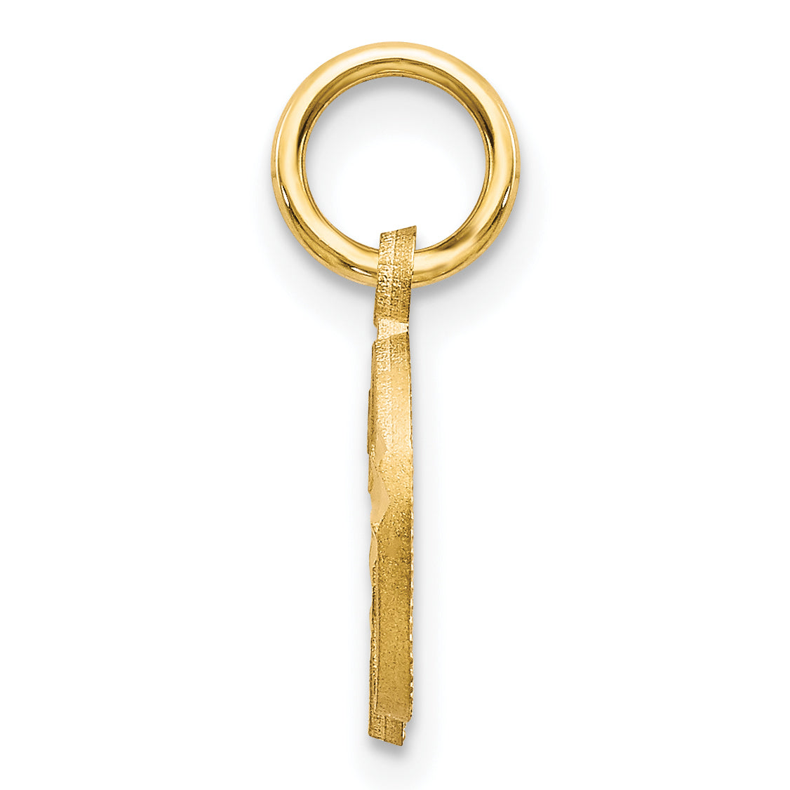 14K Yellow Gold Letter D Initial Charm