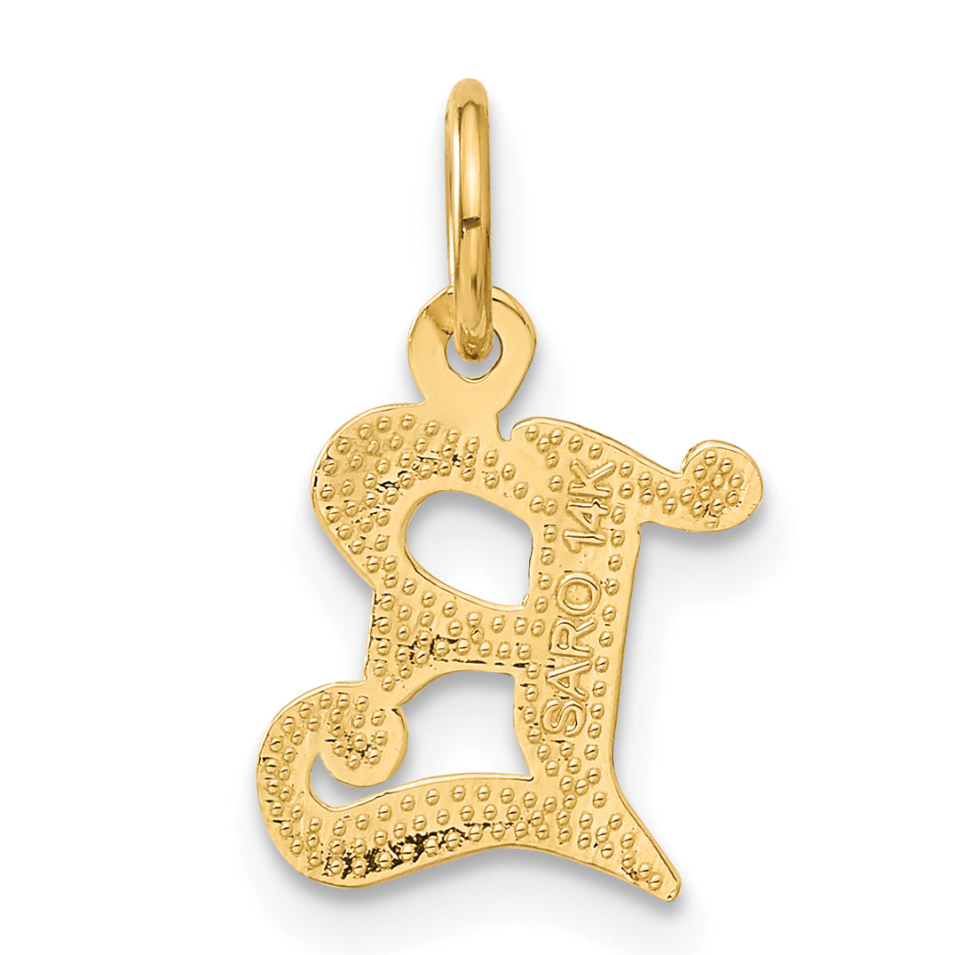 14K Yellow Gold Letter E Initial Charm