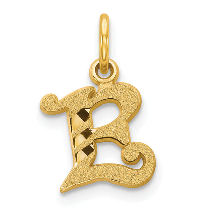 14K Yellow Gold Letter E Initial Charm