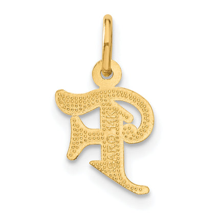 14K Yellow Gold Letter F Initial Charm